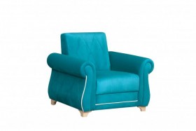 Кресло для отдыха "Порто" (велюр киви бирюза / микровельвет крем) в Стрелке - strelka.katalogmebeli.com | фото