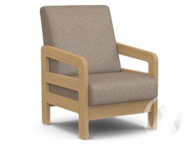 Кресло отдыха Вега-34 (бук лак/UNO CARAMEL) в Стрелке - strelka.katalogmebeli.com | фото