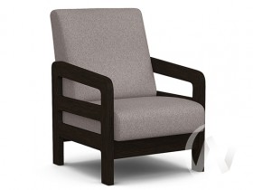 Кресло отдыха Вега-34 (венге лак/UNO ROSY-GREY) в Стрелке - strelka.katalogmebeli.com | фото
