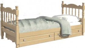 Кровать одинарная Аленка из массива сосны 800*1890 Сосна в Стрелке - strelka.katalogmebeli.com | фото