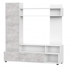 Мебель для гостиной "МГС 9" Белый / Цемент светлый в Стрелке - strelka.katalogmebeli.com | фото