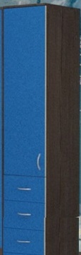 Шкаф-пенал №2 (закрытый) Бодего темный/Голубой в Стрелке - strelka.katalogmebeli.com | фото